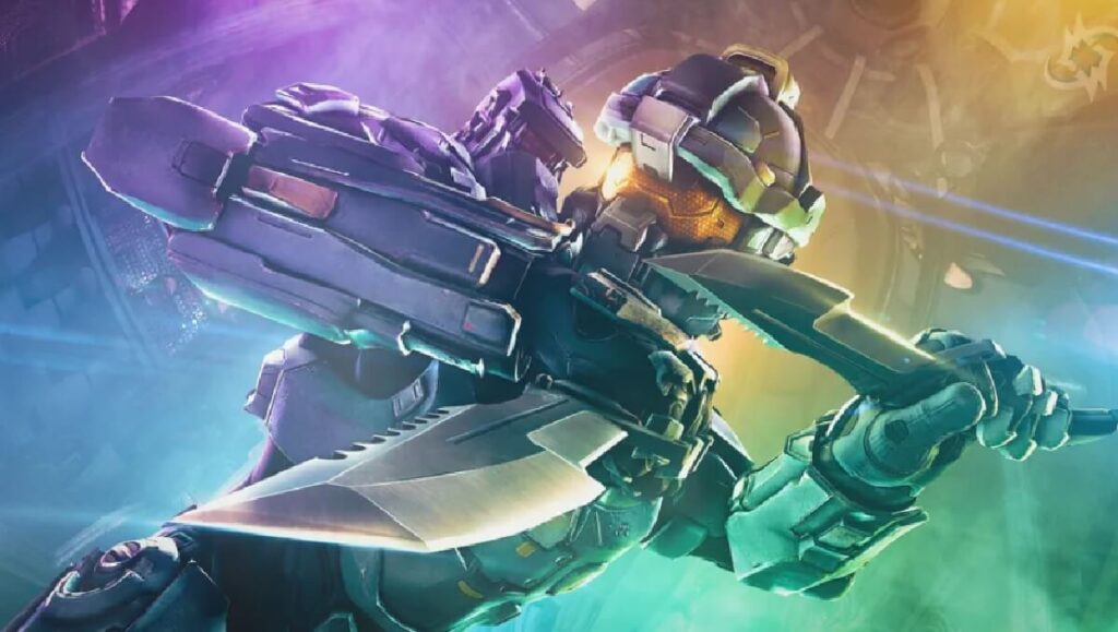 Personagem armado do jogo Halo Infinite.